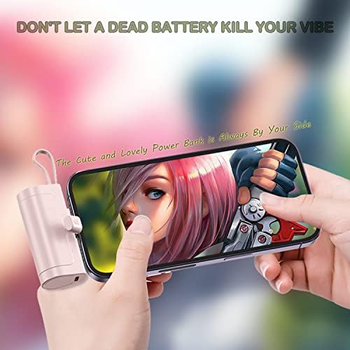 Compact 4800 m Ah Mini Power Bank Charger for USB-C and i Phone – Fast Charging, Direct Plugin Design for On-the-Go Power, Stylish White Color for All Users – Perfect for Students, Professionals, and Travelers