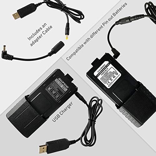 BT1013 Premium USB Charging Cable for BL-5 L & Bao Feng Batteries – Fast Power Transformer with Dual 2.5 mm Barrel Plug Adapters for Ultimate Compatibility and Rapid Charging Efficiency