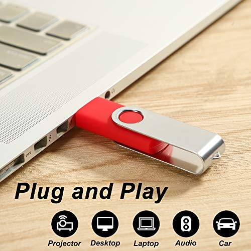 Alihelan 8 GB USB Flash Drive 5 Pack – Vibrant Swivel Memory Sticks with LED Indicator for Seamless Data Transfer, Ideal for Personal and Professional Use – USB 2.0 Portable Storage in Black, Red, Purple, Yellow, and White – Perfect for Easy File Sharing and Backup