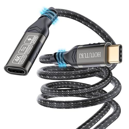 USB-C Extension Cable 6.6ft, 20Gbps Data Transfer, 4K@60Hz, 240W Charging, Male to Female Compatible with Cell Phone Cord Extension – Enhanced Compatibility and Speed