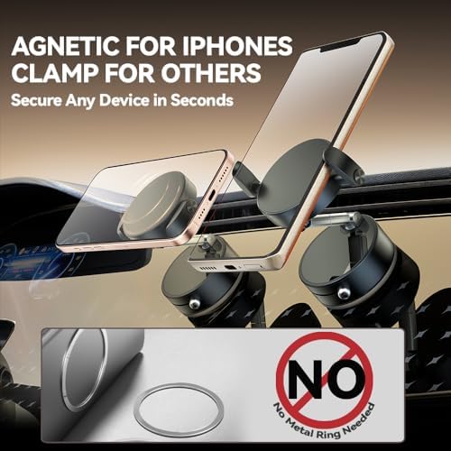 Ultimate Magnetic Suction Phone Holder for Cars – Advanced Retractable Mount with Versatile Armrest Clip for All Smartphones – Ensures Unmatched Stability and Hands-Free Navigation on Smooth Surfaces – Elevate Your Driving Experience with Reliable Grip and Storage Efficiency