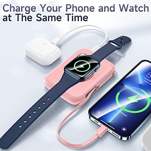 HUOTO Ultra-Compact 5000 m Ah Portable Charger – Premium Power Bank for i Phone 14/13/12/11/8/7/6 & Apple Watch Series 1-9 – Fast Charging, Lightweight, and Versatile Charging Solution for On-the-Go Lifestyle