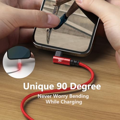 Elevate Your Charging Experience: 10 ft MFi Certified i Phone Charger Cable 3-Pack with 90-Degree Connector – Fast Charging & Durable Nylon Braided Design for i Phone 14/13/12/11/Pro/Max/Mini/X/Plus/8/7/6/Plus – Perfect for Home, Office, and Travel Use – Enhanced Compatibility and Comfort