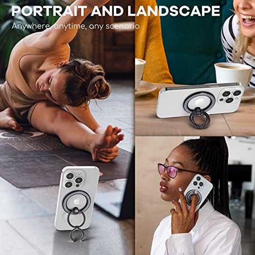 Neoguri Magnetic Phone Ring Holder – Versatile Grip & Kickstand for i Phone 14/13/12 Series – Glitter Silver & Rainbow Finish for Stylish Protection – Ultra-Strong Magnetic Design for Secure One-Handed Use & Hands-Free Viewing – Compatible with Magnetic Cases – Premium Zinc Alloy Construction with Long-Lasting Shine – 360° Rotation & 180° Flip for Optimal Comfort – Perfect for On-the-Go Video Calls & Streaming – Worry-Free 18-Month Warranty & Dedicated Customer Support