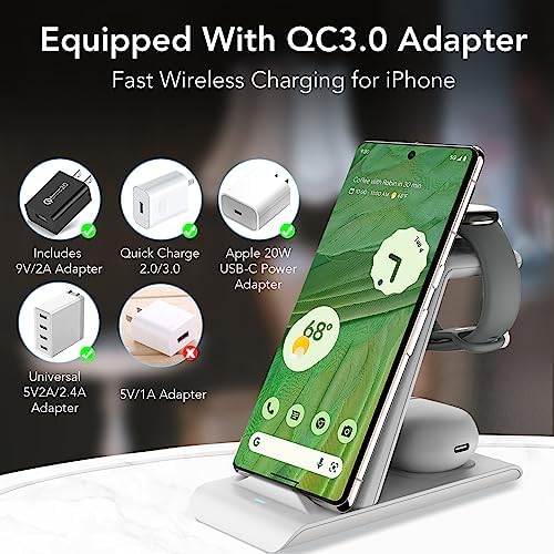 Ultra-Fast 3-in-1 Wireless Charging Hub for Google Pixel Watch 1, Pixel 9 Series, and Pixel Buds Pro – Elegant, Multi-Device Power Solution for Home and Office with Enhanced Safety Features and Sleek Design