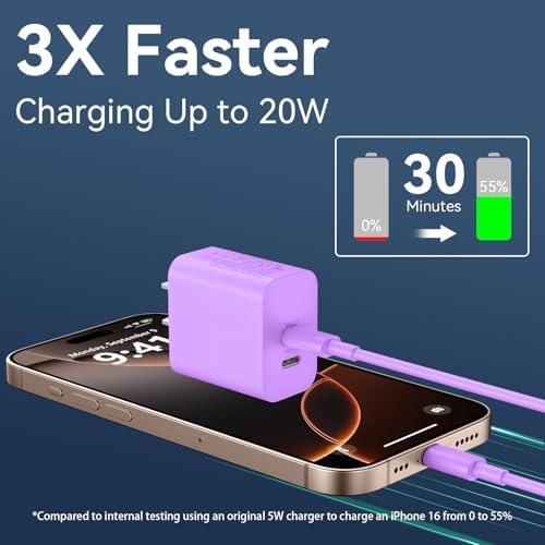 20 W Dual-Port USB-C Fast Charger with 6.6 FT Cable – Ultimate Power Solution for i Phone 15/16 Pro Max & Android Devices – Efficient Travel Companion Designed for rapid charging, this 20 W Dual-Port USB-C Charger ensures your i Phone 15/16 Pro Max and Android devices stay powered up with maximum efficiency. Featuring a generous 6.6 FT USB-C to C cable, this charger eliminates the inconvenience of short cords while allowing you to multitask with ease. Its dual-port design offers the ability to charge two devices simultaneously, making it ideal for busy professionals and frequent travelers. Enjoy broad compatibility across multiple Apple and Android devices, ensuring versatility for all your charging needs. The compact and lightweight structure of this charger enhances portability, making it an essential accessory for your on-the-go lifestyle. Built with high-quality materials, this charger prioritizes durability and safety, giving you peace of mind while delivering fast charging performance. Elevate your charging routine and stay connected wherever life takes you with this indispensable charging solution.