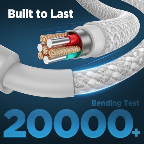 Car Carplay Cable for iPhone 16 15 Pro Max Plus,4Pack [2×3.3FT+2x6FT] Apple USB A to USB C Cable for iPhone 16 15 Pro Max Car Charger Cord Fast Charging Cable for iPad Pro 13/12.9/11/Air – Enhanced Compatibility and Speed