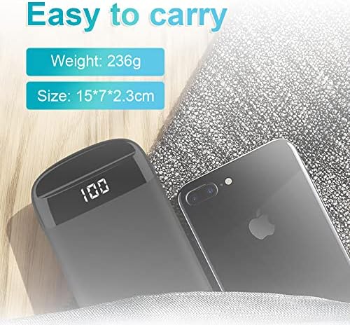 Sleek 10,000 m Ah Portable Power Bank with Dual Built-In Cables and 5 Outputs – Fast Charging for i Phone, Samsung, and Tablets with LED Battery Status Display – Ultimate Travel Companion for Multi-Device Connectivity and Reliability