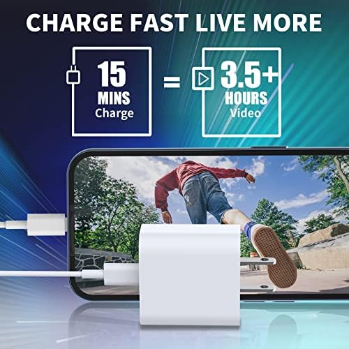 Rapid 20 W USB-C Wall Charger Duo for i Phone 14 & More – Stuffcool MFi Certified 6 FT Type C to Lightning Cable Included – Compact Fast Charging Power Adapter for Swift Device Recharging & Ultimate Safety Features