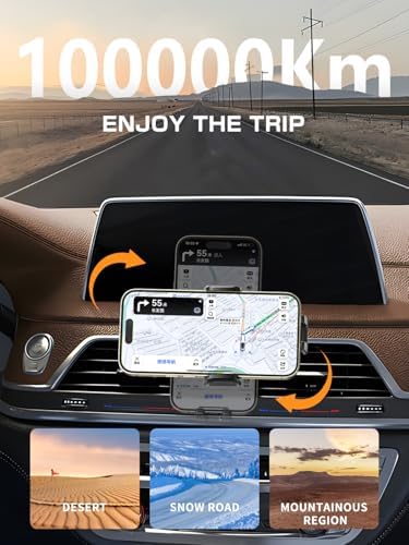 Topmake Car Phone Holder Mount,【2025 Upgrade】 3-in-1 Cell Phone Holder for Car, Dashboard Windshield, Suction Cup Hands-Free Car Phone Stand, Automobile Cradles Universal,Black – Enhanced Compatibility and Speed