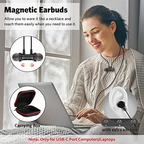 COOYA USB C Headphones – Premium Wired Earbuds with Enhanced Bass Stereo Sound & Noise-Canceling Technology for i Phone 16 Plus, Samsung S25 Ultra, Pixel 9, and More – Magnetic Design for Easy Storage, Ergonomic Comfort, and Crystal-Clear Calls – Perfect for Music, Gaming, and Professional Use