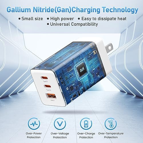 Ultimate 120 W Ga N USB-C Fast Charger with 4 Ports – High-Speed Charging for i Phone, Mac Book, Galaxy & More – PD 3.0 & QC 3.0 Compatible – 6.56 ft USB-C Cable Included – Safe, Efficient, and Portable Power Hub for Home, Office, and Travel – Universal Device Compatibility with Overheat & Short Circuit Protection