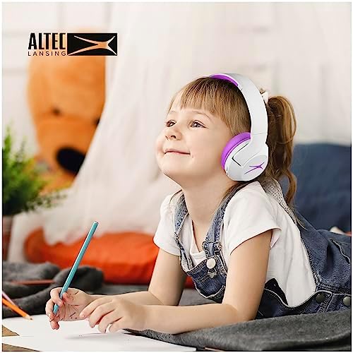 Altec Lansing Kid-Safe Wireless Headphones – Active Noise Cancellation for Children Aged 7+, 85 d B Volume Limiting, 15-Hour Battery Life, Ergonomic Foldable Design for Ultimate Comfort and Safety in Music, Movies, and Gaming