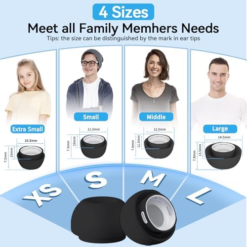 Advanced Comfort Silicone Ear Tips for Air Pods Pro (1 st & 2 nd Gen) – 8-Pair Set with Noise Reduction Technology, Built-in Dust Protection, and USB-C Charging Case – Includes Essential Cleaning Kit for Optimal Performance – Available in Four Sizes for Customizable Fit and Superior Sound Quality