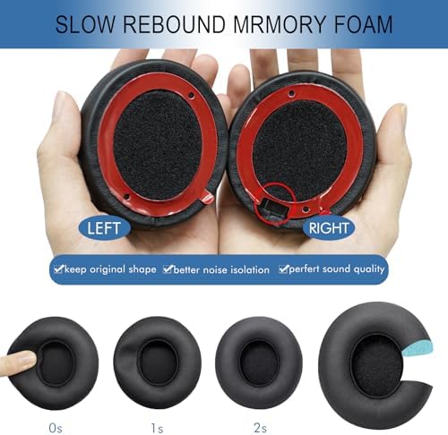 Transform Your Audio Experience: GEVO Premium Replacement Ear Pads for Beats Solo 4 – Soft Protein Leather for Ultimate Comfort, Enhanced Noise Isolation & Secure Fit (Black) – Ideal for Long Listening Sessions and Durable Use