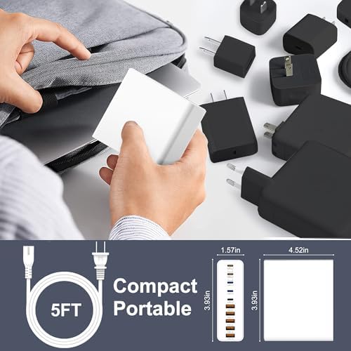 Ultimate 420 W Ga N Multi-Device Charging Hub – 10-Port USB C & A Wall Charger for Mac Book, i Phone, i Pad, Dell XPS, and Samsung Galaxy – Rapid Smart Charging Station with Advanced Safety Features for Efficient Power Management