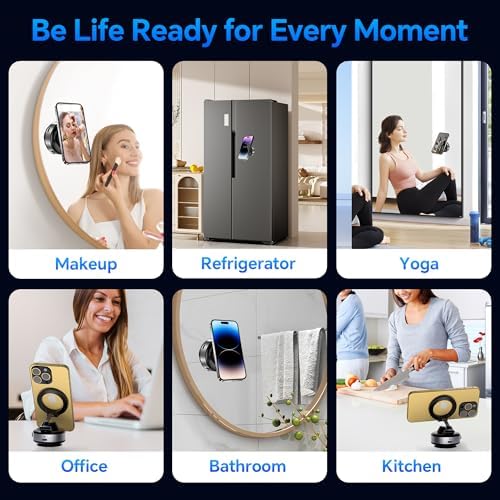 Phone Holders for Your Car Mini Z Foldable with Electric Suction Cup Magsafe Car Mount Ideal for Travel/Gym/Mirror/Smooth Surface Magnetic Phone Holder for Car Fit for iPhone 16 Pro Max 15 14 13 12 – Enhanced Compatibility and Speed