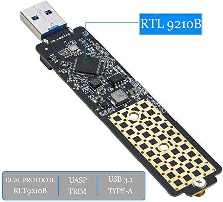 RIITOP M.2 to USB 3.1 Adapter – High-Speed NVMe & NGFF SSD Reader for Effortless Data Transfer, PCI-e & SATA Compatibility, Plug-and-Play Design, Compact & Durable Portable Solution for Tech Professionals