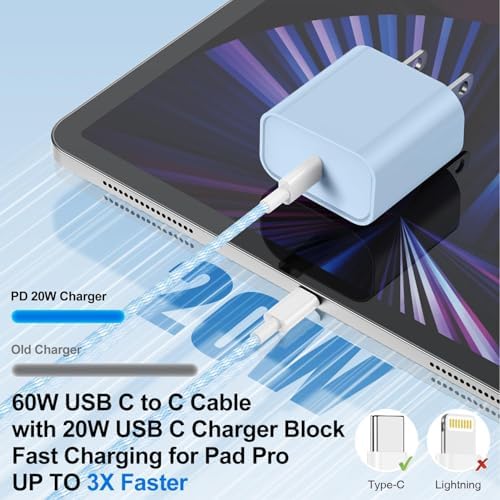 Elevate Your Charging Experience: 20 W USB-C Fast Charging Kit for i Phone 15 & 16 – 2 Pack Wall Adapter with 6 FT Cables – Stylish Pink Design for i Phone 16 Pro Max, 15 Pro Max & i Pad Pro – Enhanced Compatibility & Rapid Power Delivery