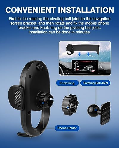 Custom-Fit Car Phone Holder for Audi A4 (2017-2019) & Q5 (2018-2020) – Hands-Free 360° Rotating Mount for 8.3″ Devices – Ultimate Safety & Convenience Accessory for a Modern Driving Experience