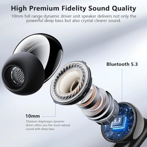 Revolutionary Bluetooth 5.3 Active Noise Cancelling Earbuds with Touch Control – 50-Hour Playtime, Ergonomic Sports Fit, LED Charging Case – Superior Sound Quality for Fitness Enthusiasts and Everyday Listening