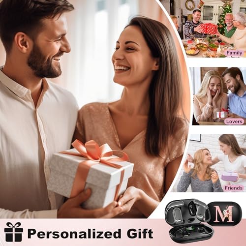 Floral Initial Personalized Wireless Earbuds with Advanced AI Language Translation – Premium Noise Cancelling Bluetooth Headphones for Stylish Communication – Ideal Mother’s Day Gift for Tech Enthusiasts and Culture Lovers