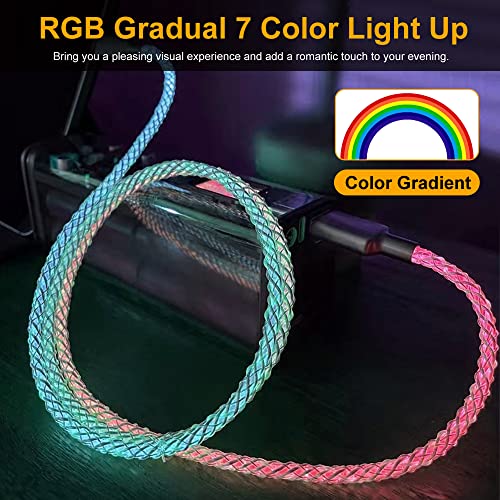 Illuminate Your Charging Routine with the Apple MFi Certified 5 ft RGB Lightning Cable – Fast Charging Data Cord for i Phone 14, 13, 12, 11 Pro, XS Max, XR, X, 8, 7, 6, i Pad & i Pod – Stylish, Durable, and Versatile USB Charger with Gradual LED Light Feature for Enhanced Visibility and Connectivity