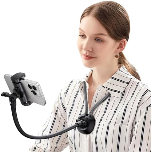 Magnetic Neck Phone Holder for Recording，POV Cell Phone Stand for Video Vlog Selfie,Hands Free Chest Tripod Mount for iPhone 16/15/14/13/12 (Magnetic Version) – Enhanced Compatibility and Speed