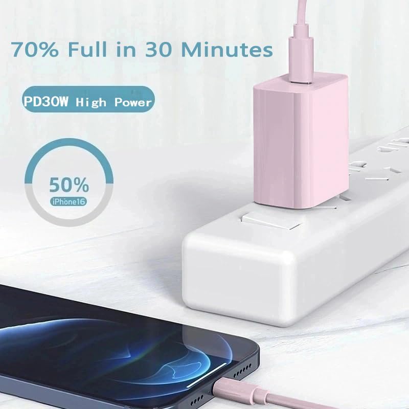 Ultra-Fast 20 W USB-C Charging Block Dual Pack for i Phone 16/15 & Samsung Devices – Includes Two 6 FT Cables for Optimal Convenience and Enhanced Safety Features