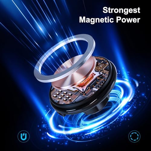 for Qi2 15W Magsafe Car Charger, Heat Restriction, Fast Charging Magnetic Cup Holder Phone Holder, Adjustable Wireless Cupholder Charger for iPhone 16 15 14 13 12 Series(No Car Adapter) – Enhanced Compatibility and Speed