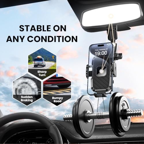 Transform Your Drive with the 360° Magnetic Phone Holder for Car – Effortlessly Mounts to Rear View Mirror for i Phone 16/15/14/13/12 & Mag Safe Devices – Unmatched Stability, Quick Installation & Enhanced Safety Features