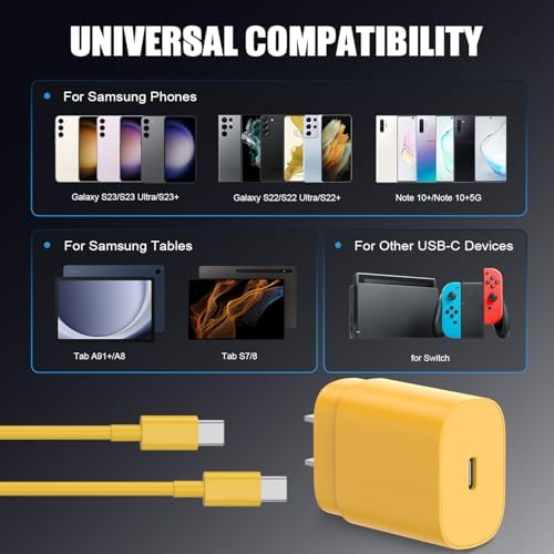 Essri 25 W Fast Charging Power Pack – Ultimate USB-C Wall Adapter Set with 6 ft & 10 ft Cables for i Phone 16/15, i Pad Pro/Mini Compatibility – Ideal Travel & Home Charging Solution for Busy Lifestyles