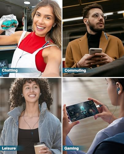 High-Fidelity USB C Wired Earbuds for Samsung and i Phone – Ergonomic Type C Stereo Earphones with Microphone, Volume Control & Magnetic Design for Ultimate Comfort – Enhance Your Audio Experience on Android Devices & i Pads in Sleek Black