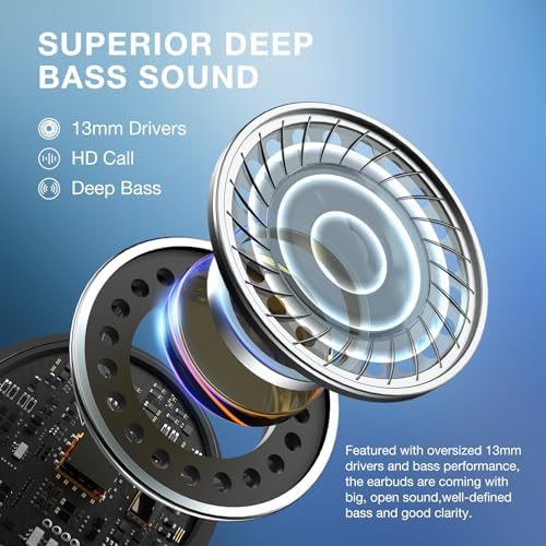 Premium Wireless Earbuds with Bluetooth 5.3 – 1 Hora Sports Headphones Offering Deep Bass Sound and Extended Battery Life, Ergonomic In-Ear Design for Active Lifestyles – Compatible with i Phone, Android, Tablets, and Laptops – Superior Audio Experience in a Compact Charging Case