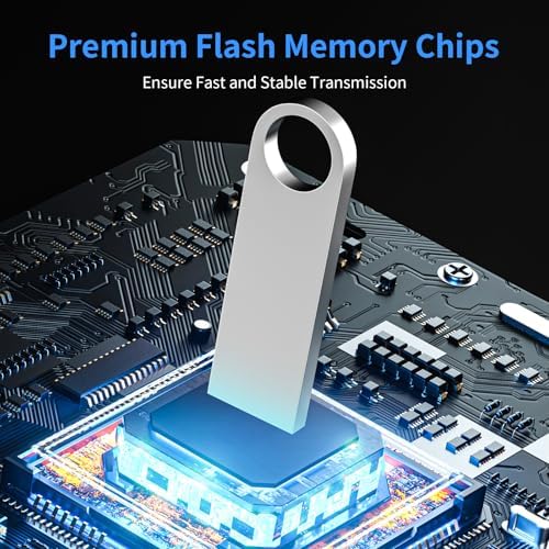 Wooolken 5 Pack Sleek Metal 64 GB USB Flash Drives – Durable USB 2.0 Memory Sticks with Keychain for Effortless Data Storage and Transfer on PC & Laptop – Perfect for Professionals and Students