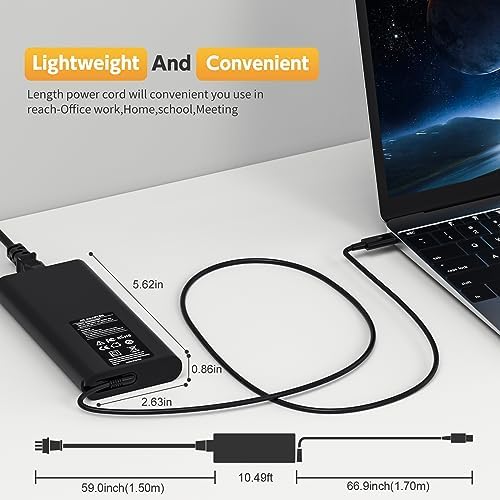 130 W USB-C Power Adapter for Dell Laptops – Fast Charging with Enhanced Compatibility for XPS, Latitude & Precision Models – Compact & Durable Design with Multiple Safety Protections – Ideal for On-the-Go Professionals and Students