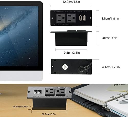 Transform Your Workspace with the Recessed Conference Power Strip Socket – Versatile 2-Outlet Charging Station with Dual USB Ports for Rapid Device Powering and Enhanced Organization in Professional Settings