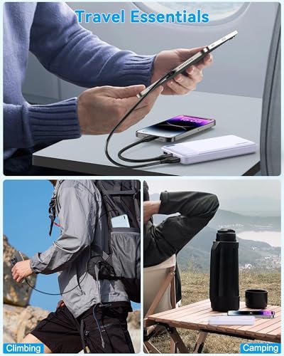 Dual 10,000 m Ah Portable Power Bank Set – Ultra-Slim USB-C Fast Charging Chargers for i Phone, Android, Google Devices – Triple-Port External Battery Pack for Safe, All-Day Use on the Go with Enhanced Compatibility and Lightweight Design