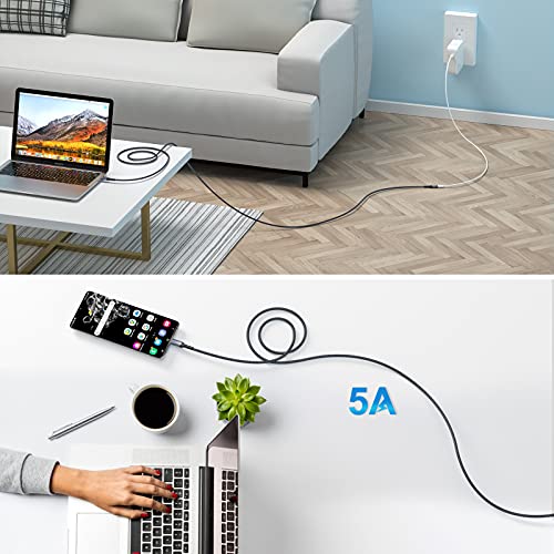 USB-C Extension Cable 3 ft – High-Speed 100 W Fast Charging & 10 Gbps Data Transfer, 4 K Display Compatibility – Ideal for i Phone 16, i Pad, Mac Book, & Dell – 2-Pack Black for Enhanced Connectivity & Versatile Use