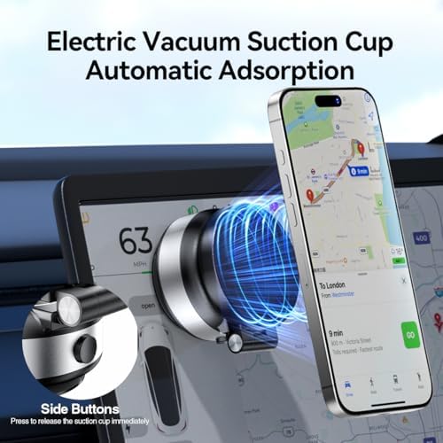 Revolutionary Magnetic Car Phone Holder – Adjustable Vacuum Suction Mount for i Phone 12-16 – Enhanced Stability on Smooth Surfaces – Foldable Design for Optimal Viewing – Hands-Free Navigation & Communication Solution – Durable Lightweight Construction for Everyday Use – Effortless Attachment with Electric Magnetic Technology – Perfect for Mirror, Glass, and Screen Surfaces – Elevate Your Driving Safety with This Essential Accessory