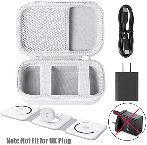 Aenllosi Premium Hard Shell Case for UCOMX Nano 3-in-1 Wireless Charger – Ultimate Protection & Portability for Travel Enthusiasts – Shockproof Design with Soft Lining for Scratch Resistance – Secure Zipper Closure for Everyday Use