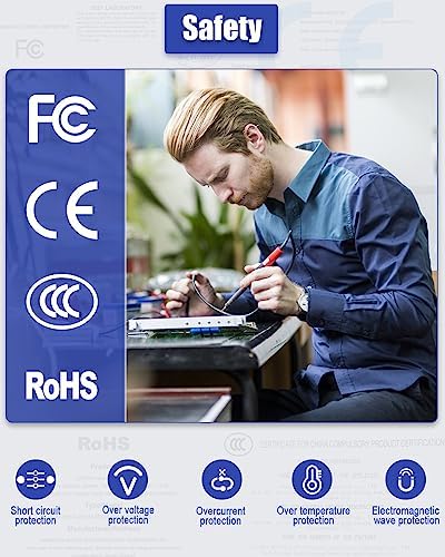 Efficient 12 V 5 A LED Strip Power Supply Adapter – High-Quality AC to DC Converter with 14 Versatile Connection Tips and 5.5 x 2.5 mm Plug (60 W) for Ultimate Lighting Performance and Compatibility Across All Projects