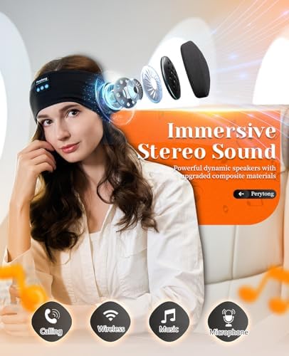 Ultimate Bluetooth Sleep Headphones with Adaptive Headband – Wireless Earbuds for Supreme Comfort & High-Definition Sound Quality – Perfect for Yoga, Fitness, and Serene Sleep – Thoughtful Gift Choice for Any Occasion, Effortless Connectivity & Multifunctional Design