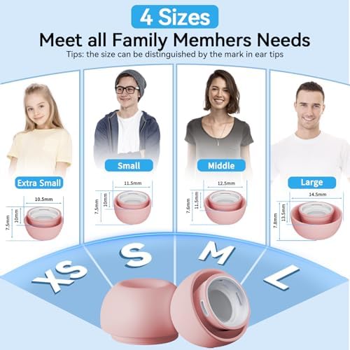 Advanced Comfort Silicone Ear Tips for Air Pods Pro (1 st & 2 nd Gen) – 8-Pair Set with Noise Reduction Technology, Built-in Dust Protection, and USB-C Charging Case – Includes Essential Cleaning Kit for Optimal Performance – Available in Four Sizes for Customizable Fit and Superior Sound Quality
