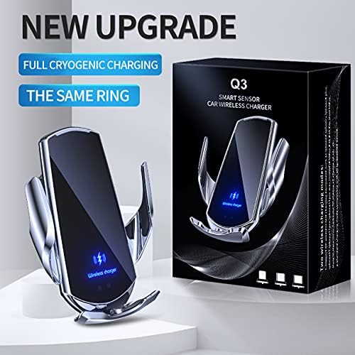 Discover Effortless Charging On The Go with Our 15 W Wireless Car Charger – Auto-Clamping Vent Mount for Secure Smartphone Holder – Fast Charging Solutions for All Vehicle Interiors (Blue) – Enhanced Compatibility with Leading Brands and Safe Usage Features