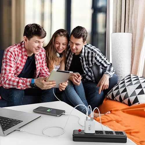 Revolutionary 40 W USB-C Quad-Port Power Adapter Duo – Compact Multi-Device Charging Hub for i Phone 11-16, Galaxy Smartphones, and Tablets – Perfect for Streamlined Home, Office, and Travel Charging Solutions