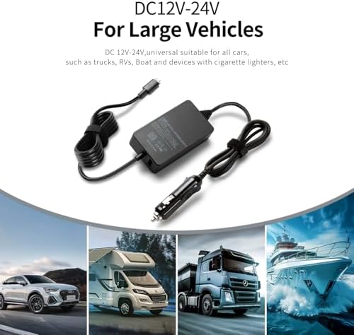 Ultra-Universal 100 W USB-C Car Charger for Laptops and Devices – Fast Charge Your Mac Book, Dell, HP, Lenovo, Asus, Google & More – Compatible with 12 V/24 V Vehicles, Enhanced Safety Features, and 12-Month Warranty – One Charger for All Your Devices!