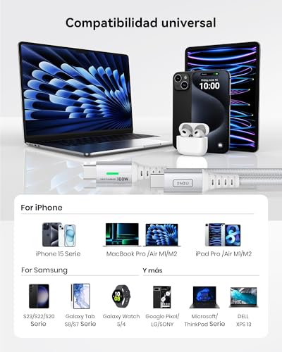 INIU USB-C Cable, [6.6ft, Blue] 2-Pack USBC Cable for iPhone 16 15 Pro Max/Plus, Samsung Galaxy S22 Ultra Note 10, Pixel 7a, MacBook, iPad, and More – Enhanced Compatibility and Speed