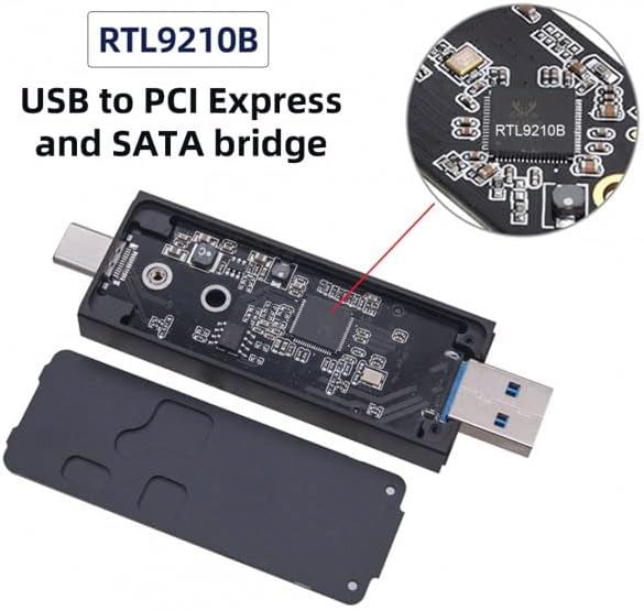 High-Speed xiwai USB 3.0 to NVMe M-Key M.2 NGFF SATA SSD External Converter Adapter with RTL9210 B Chipset – Ultimate Data Transfer Solution for On-the-Go Storage Expansion