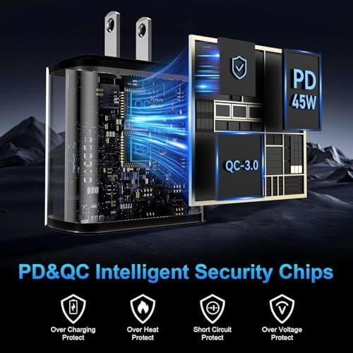 Dual Pack 45 W Super Fast Charger with 10 ft Type C Cable for Samsung Galaxy Devices – Quick Charge Solution for S25, S24 Ultra, S23+, S22+ & More – Portable, Durable & Reliable Android Power Adapter